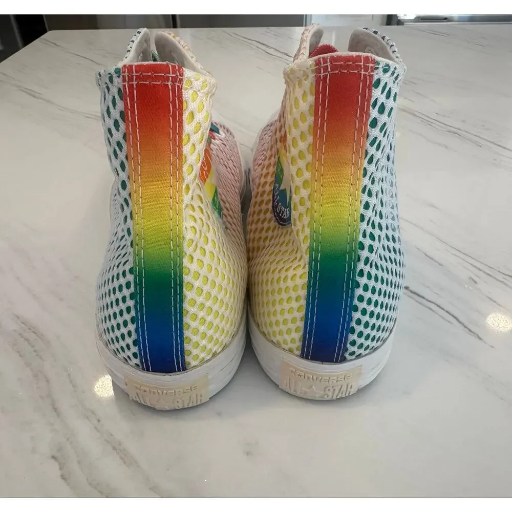 Converse Chuck Taylor All Star Pride Rainbow Mesh High Top 158404C Unisex 10.5
